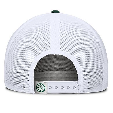 Men's Fanatics Green/White Boston Bruins Bermuda A-Frame Adjustable Hat