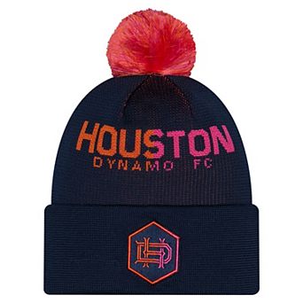 Men's New Era Navy Houston Dynamo FC 2026 Jersey Hook Cuffed Pom Knit Hat