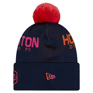 Men's New Era Navy Houston Dynamo FC 2026 Jersey Hook Cuffed Pom Knit Hat