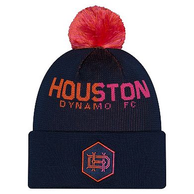 Men's New Era Navy Houston Dynamo FC 2026 Jersey Hook Cuffed Pom Knit Hat