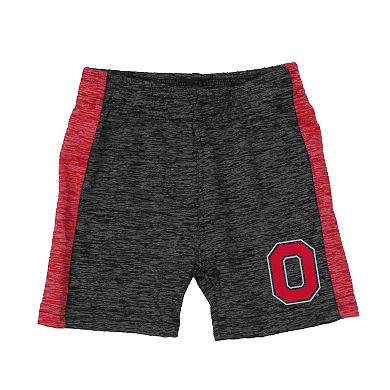 Infant Wes & Willy Scarlet Ohio State Buckeyes Cloudy Yarn Bodysuit & Shorts Set