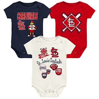 Newborn Outerstuff St. Louis Cardinals Home Plate 3 pc Creeper Set