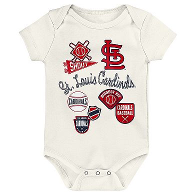 Newborn Outerstuff St. Louis Cardinals Home Plate 3-Piece Creeper Set