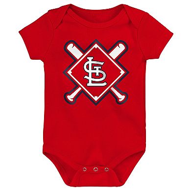 Newborn Outerstuff St. Louis Cardinals Home Plate 3-Piece Creeper Set