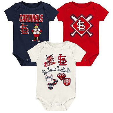 Newborn Outerstuff St. Louis Cardinals Home Plate 3-Piece Creeper Set