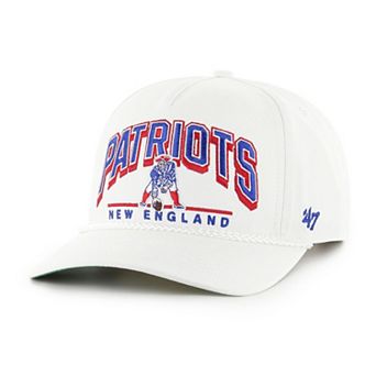 Men's '47 White New England Patriots Coltrane Throwback Rope Hitch Adjustable Hat
