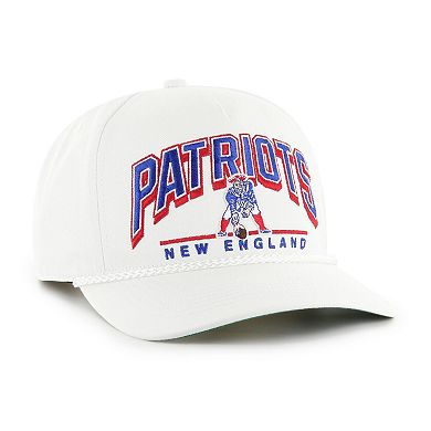 Men's '47 White New England Patriots Coltrane Throwback Rope Hitch Adjustable Hat