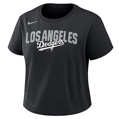Women's Nike Black Los Angeles Dodgers Mod Cropped T-Shirt