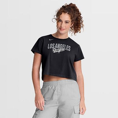 Women's Nike Black Los Angeles Dodgers Mod Cropped T-Shirt