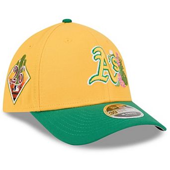 Men's New Era Gold/Green Athletics 2026 Spring Training M-Crown 39THIRTY Flex Hat
