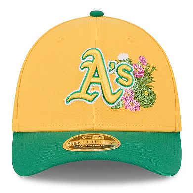 Men's New Era Gold/Green Athletics 2026 Spring Training M-Crown 39THIRTY Flex Hat