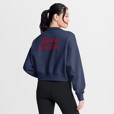 Women's Nike Navy Boston Red Sox Primetime Phoenix Fleece Half-Zip Sweatshirt