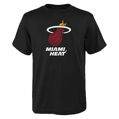 Youth Outerstuff Black Miami Heat Primary Logo T-Shirt