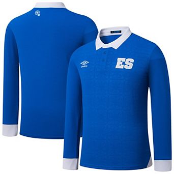 Men's��Umbro Blue El Salvador National Team 2025 Home Replica Long Sleeve Jersey