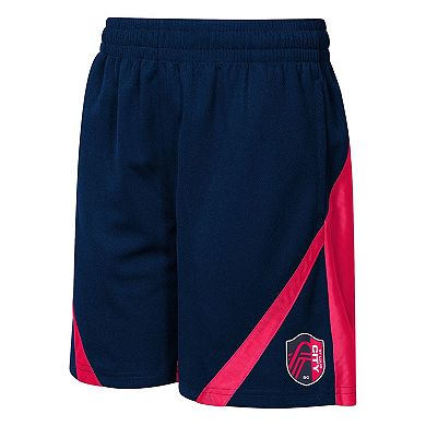 Youth Outerstuff Navy/Red St. Louis CITY SC Color Blocked Shorts