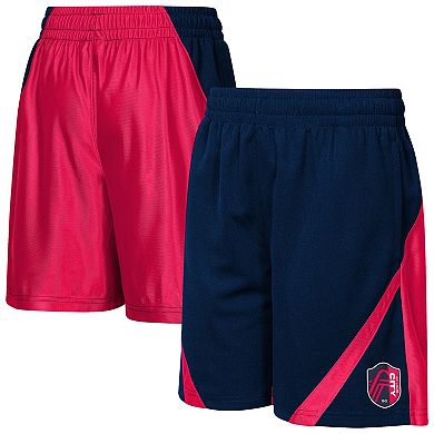 Youth Outerstuff Navy/Red St. Louis CITY SC Color Blocked Shorts