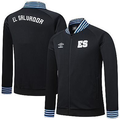 Men's Umbro Black El Salvador National Team Presentation Raglan Full-Zip Jacket