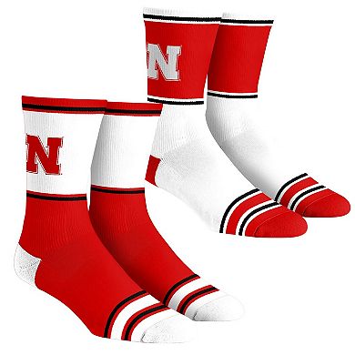 Youth Rock Em Socks Nebraska Huskers 2-Pack Color Block Crew Socks Set