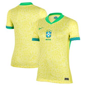 Women's Nike Yellow Brazil National Team 2024 Home Stadium Replica Jersey