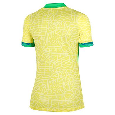 Women's Nike Yellow Brazil National Team 2024 Home Stadium Replica Jersey