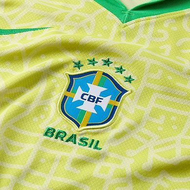 Women's Nike Yellow Brazil National Team 2024 Home Stadium Replica Jersey
