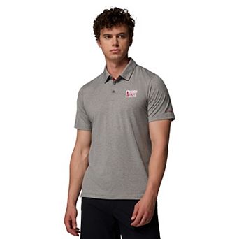 Men's Columbia Gray Oklahoma Sooners Tech Trail Polo