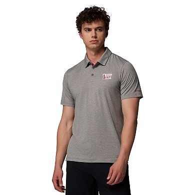 Men's Columbia Gray Oklahoma Sooners Tech Trail Polo