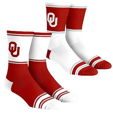 Youth Rock Em Socks Oklahoma Sooners 2-Pack Color Block Crew Socks Set