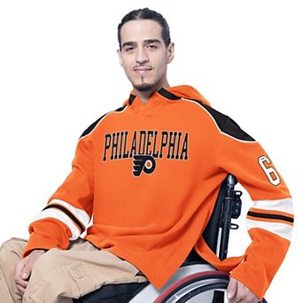 Men's G-III Sports by Carl Banks Orange Philadelphia Flyers Adaptive Wear Lord Stanley Hooded Long Sleeve Sweatshirt