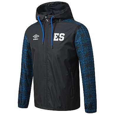 Men's Umbro Black El Salvador National Team Full-Zip Hooded Rain Jacket