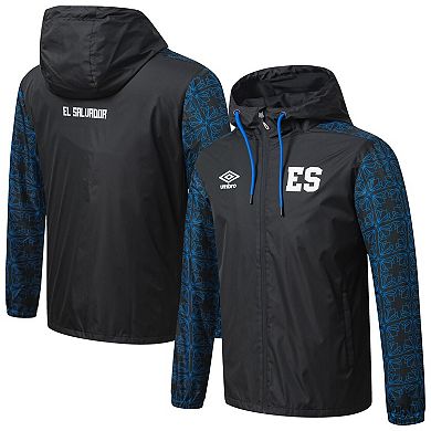 Men's Umbro Black El Salvador National Team Full-Zip Hooded Rain Jacket