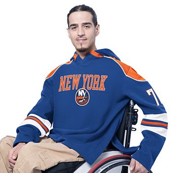 Men's G-III Sports by Carl Banks Royal New York Islanders Adaptive Wear Lord Stanley Hooded Long Sleeve Sweatshirt