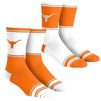 Youth Rock Em Socks Texas Longhorns 2-Pack Color Block Crew Socks Set