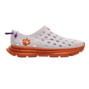 Unisex Kane Footwear White Clemson Tigers Speckle Recovery Shoes