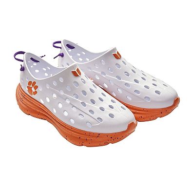 Unisex Kane Footwear White Clemson Tigers Speckle Recovery Shoes