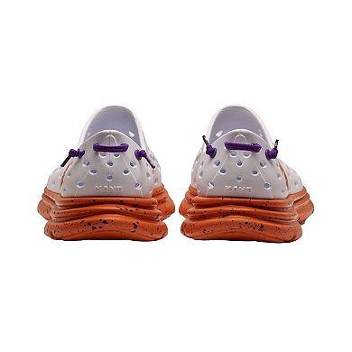 Unisex Kane Footwear White Clemson Tigers Speckle Recovery Shoes