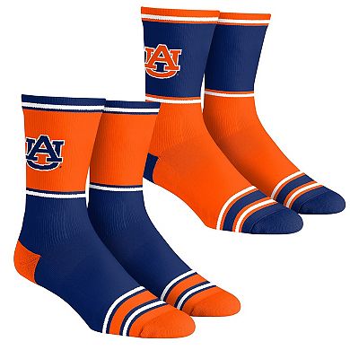 Youth Rock Em Socks Auburn Tigers 2-Pack Color Block Crew Socks Set