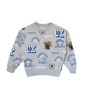 Girls Youth Gameday Couture Heather Gray Kentucky Wildcats Always On Repeat Pullover Sweatshirt