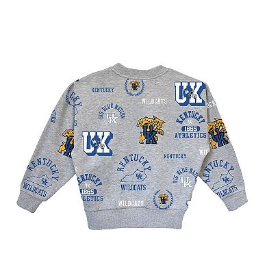 Girls Youth Gameday Couture Heather Gray Kentucky Wildcats Always On Repeat Pullover Sweatshirt