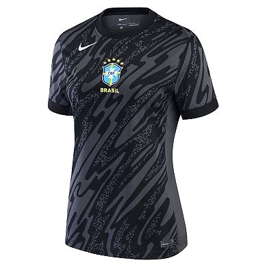 Women's Nike Anthracite Brazil National Team 2024 Goalkeeper Replica Stadium Jersey
