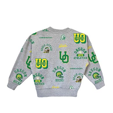 Girls Youth Gameday Couture Heather Gray Oregon Ducks Always On Repeat Pullover Sweatshirt