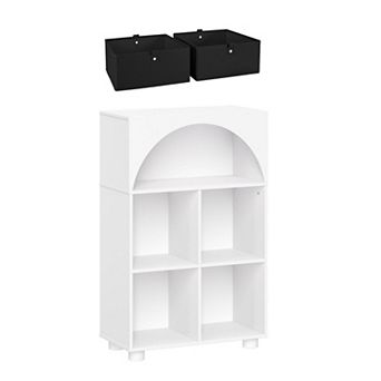 RiverRidge Home Arched 23-Inch 4-Cubby & Shelf Storage Organizer Cabinet with Storage Bins