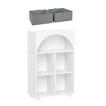 RiverRidge Home Arched 23-Inch 4-Cubby & Shelf Storage Organizer Cabinet with Storage Bins