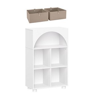 RiverRidge Home Arched 23-Inch 4-Cubby & Shelf Storage Organizer Cabinet with Storage Bins