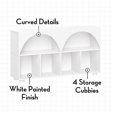 RiverRidge Home Curve Appeal 46-Inch Bookcase with 4 Cubbies