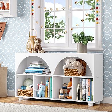 RiverRidge Home Curve Appeal 46-Inch Bookcase with 4 Cubbies