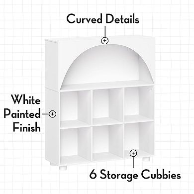 RiverRidge Home Curve Appeal 35-Inch Bookcase with 6 Cubbies