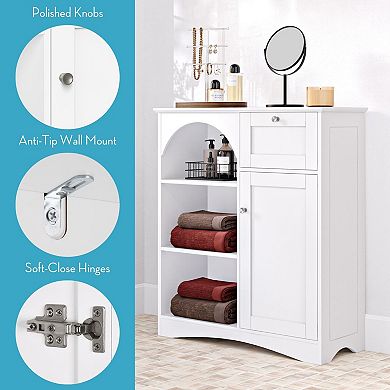 RiverRidge Home Bristol 1-Door & 1-Drawer Linen Cabinet with Open Shelves