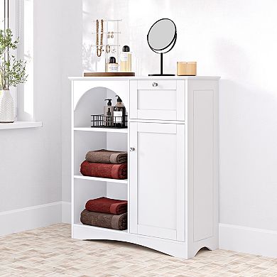 RiverRidge Home Bristol 1-Door & 1-Drawer Linen Cabinet with Open Shelves