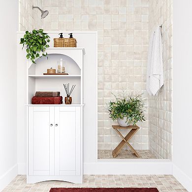 RiverRidge Home Bristol Tall Bathroom Storage Cabinet with Open Shelves